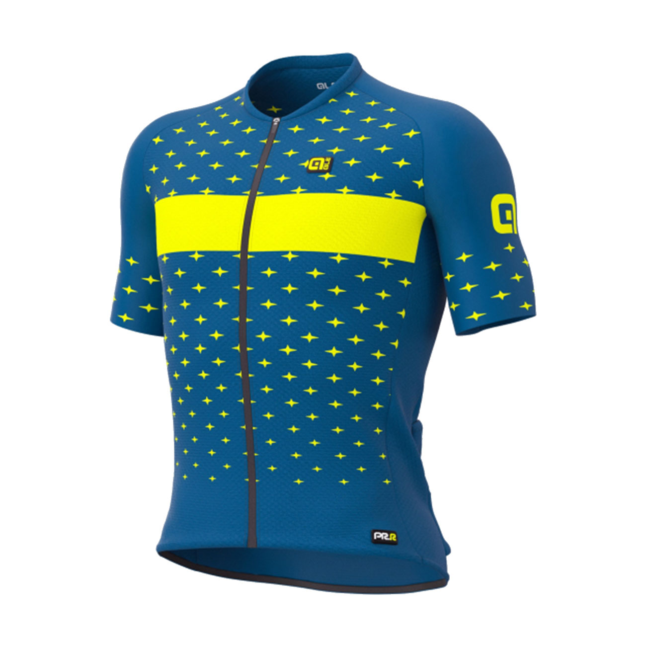 
                ALÉ Cyklistický dres s krátkym rukávom - STARS - žltá/modrá M
            