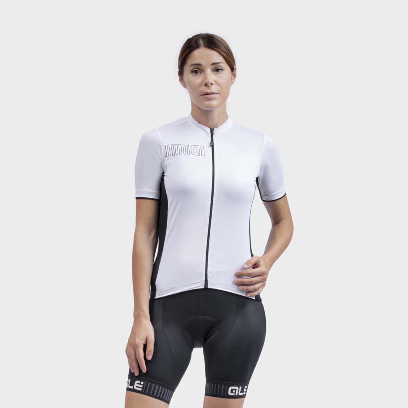 Značka ALÉ - ALÉ Cyklistický dres s krátkym rukávom - COLOR BLOCK LADY - biela