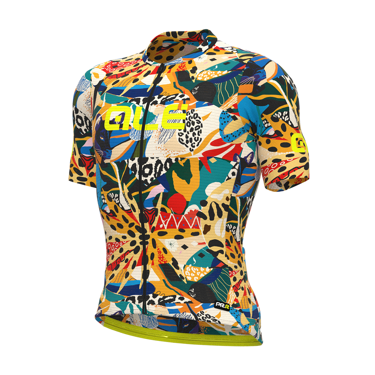 
                ALÉ Cyklistický dres s krátkym rukávom - PR-R KENYA - zelená/žltá/čierna/modrá/oranžová 3XL
            