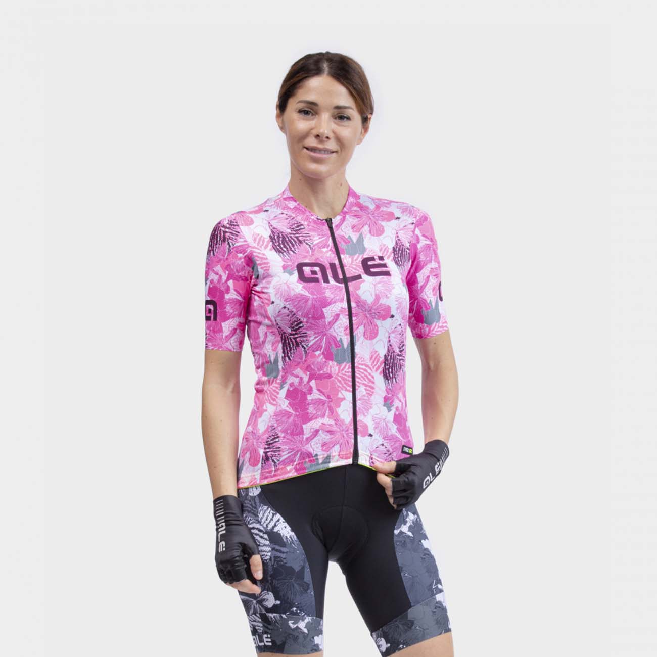 
                ALÉ Cyklistický dres s krátkym rukávom - PR-R AMAZZONIA LADY - biela/bordová/ružová/šedá XL
            