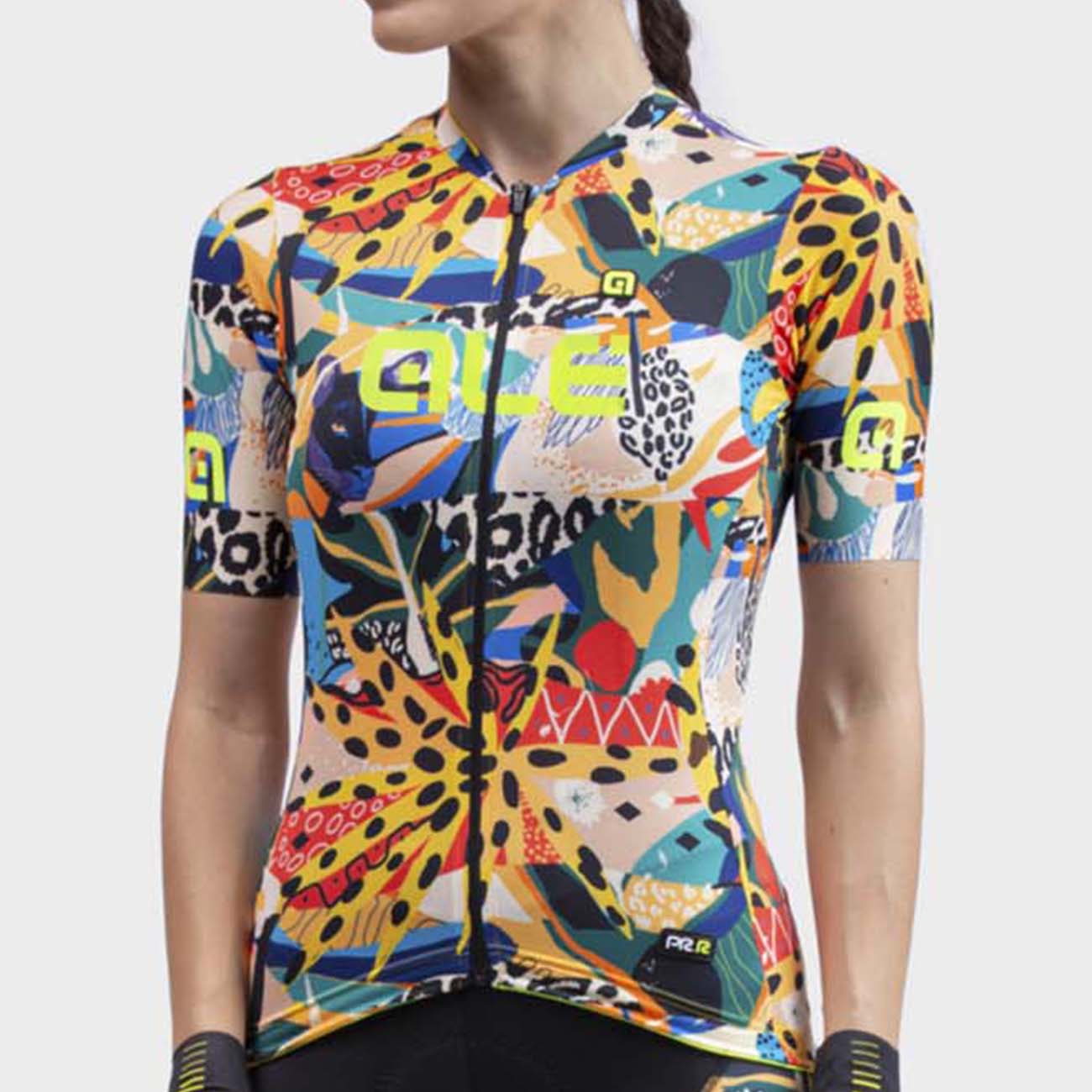 
                ALÉ Cyklistický dres s krátkym rukávom - PR-R KENYA LADY - béžová/biela/žltá/červená/modrá XS
            