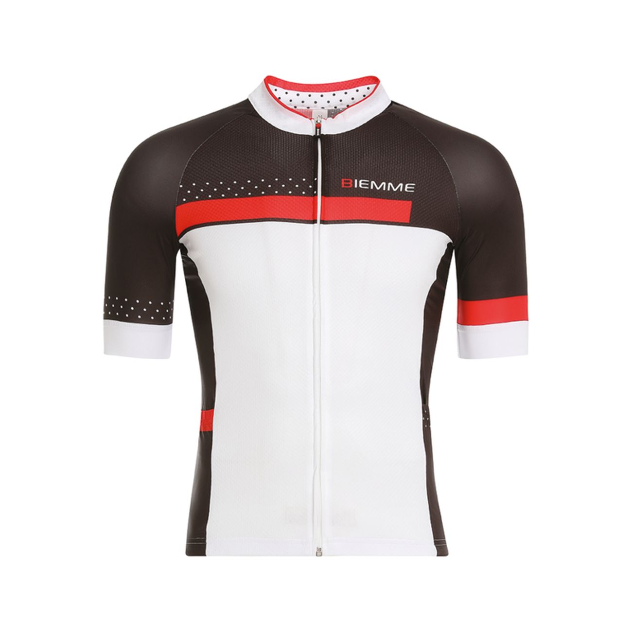 
                BIEMME Cyklistický dres s krátkym rukávom - POLKA - biela/červená/čierna
            