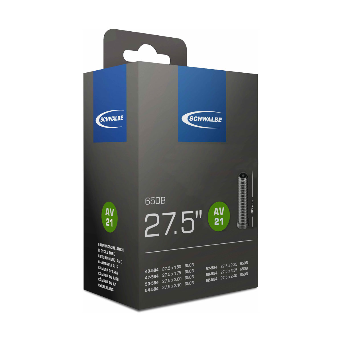SCHWALBE duša - 650x27,5 AV21 - čierna