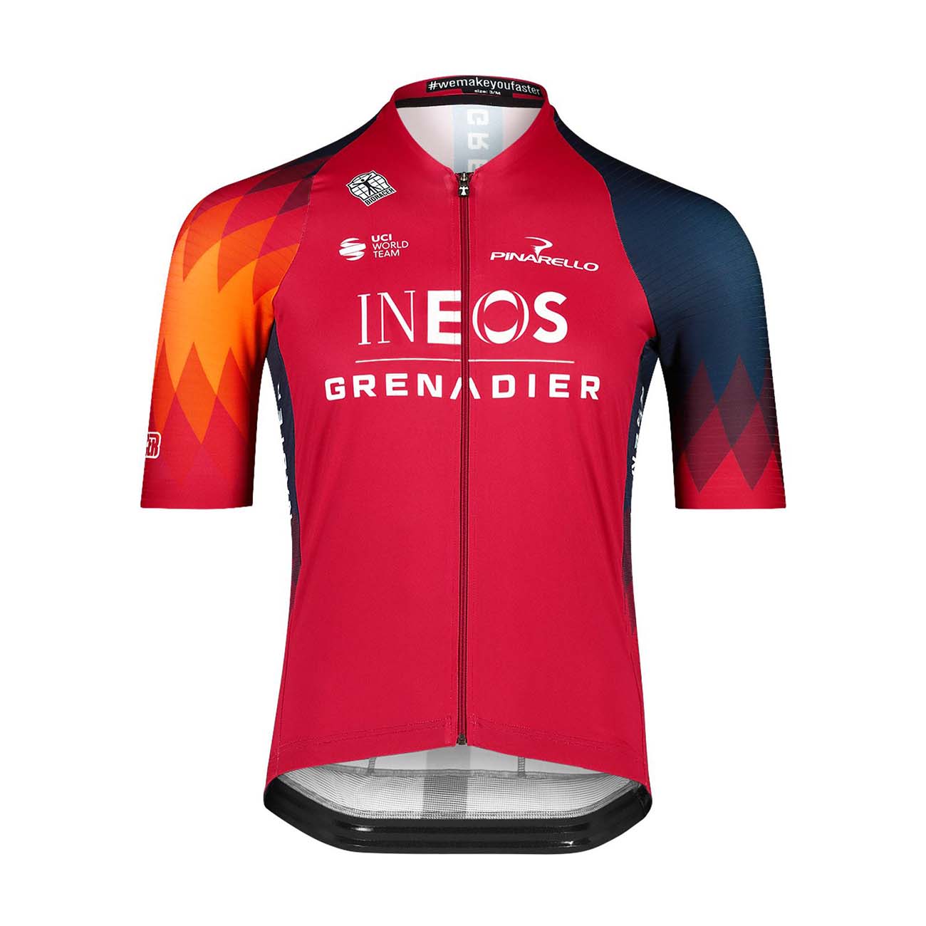 E-shop BIORACER Cyklistický dres s krátkym rukávom - INEOS GRENADIERS 2023 ICON RACE - červená/modrá XL