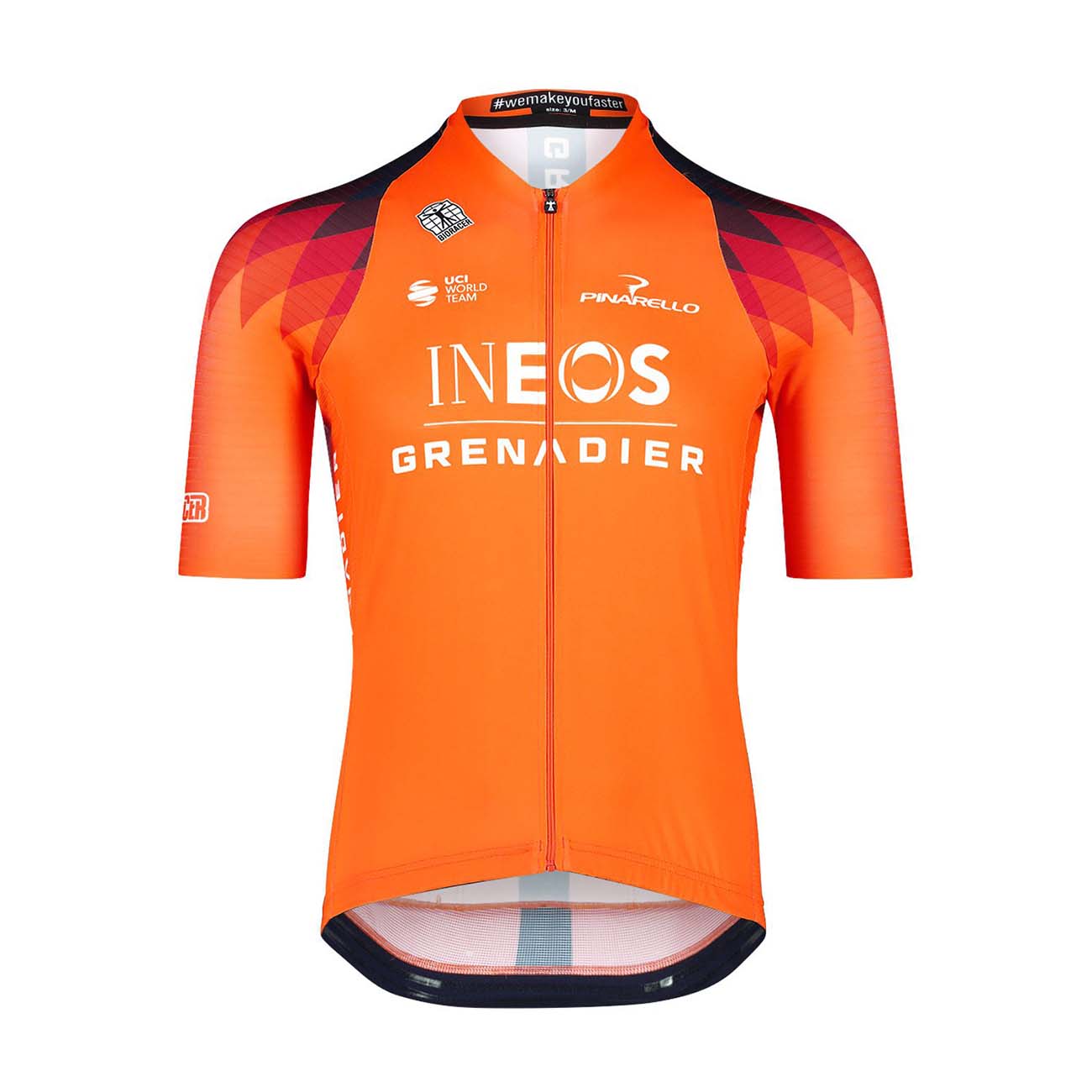 E-shop BIORACER Cyklistický dres s krátkym rukávom - INEOS GRENADIERS 2023 ICON TRAINING - modrá/oranžová