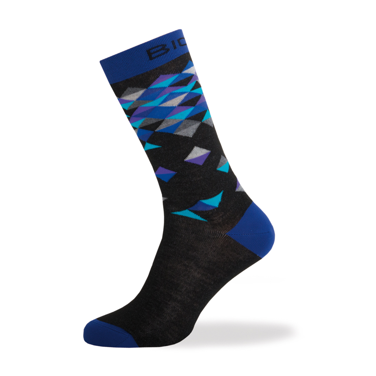 E-shop BIOTEX Cyklistické ponožky klasické - DIAMONDS - čierna/modrá