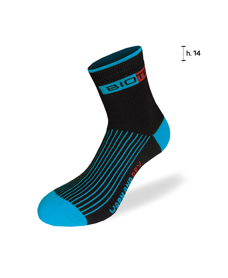 BIOTEX Cyklistické ponožky klasické - TERMO - čierna/modrá