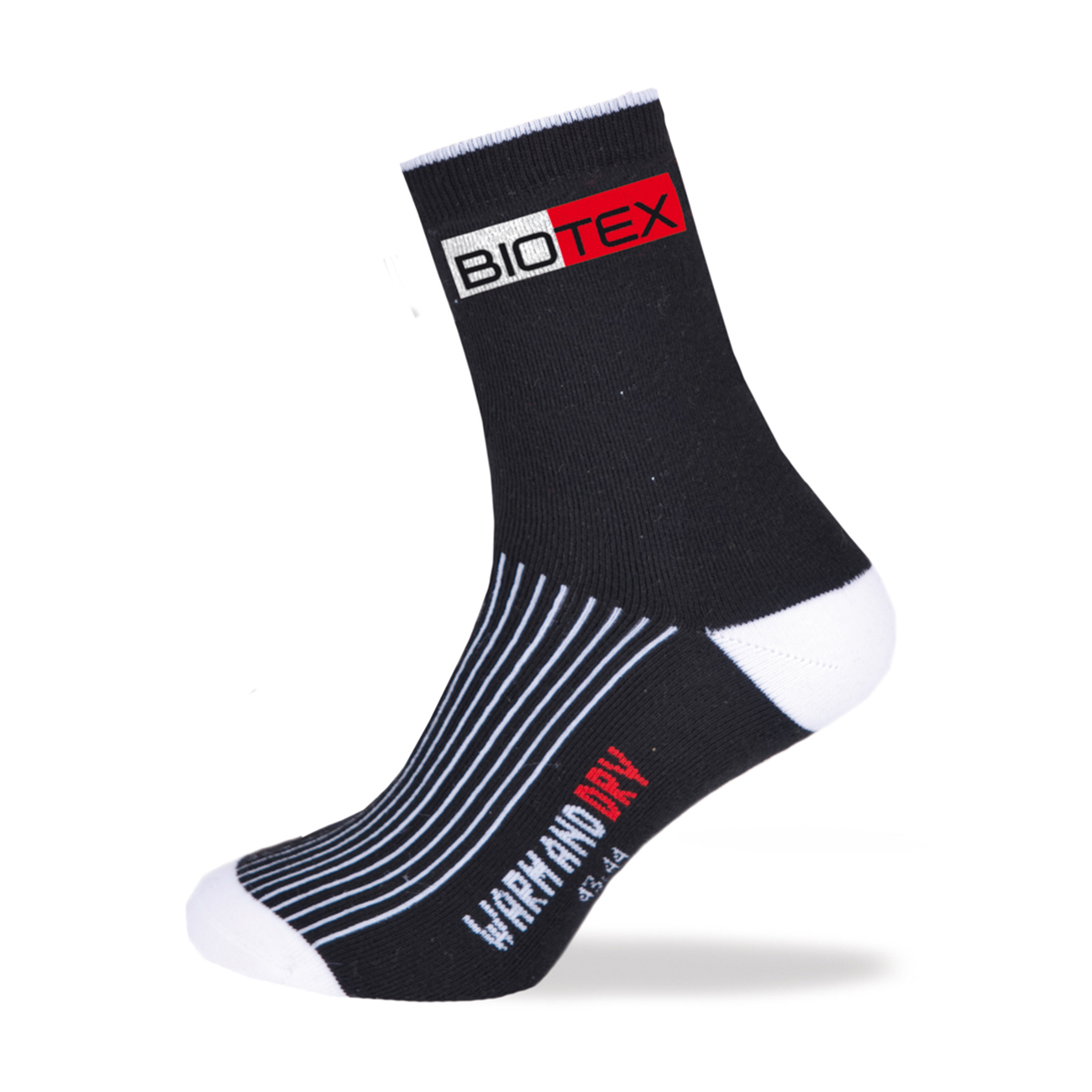 
                BIOTEX Cyklistické ponožky klasické - TERMO - čierna/biela 43-44
            