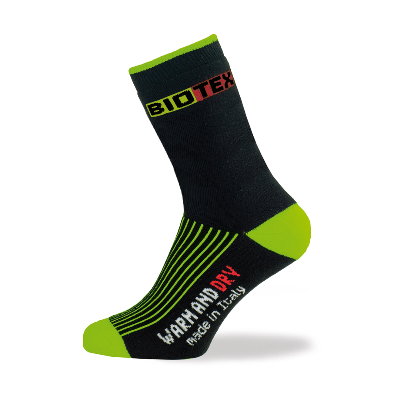 
                BIOTEX Cyklistické ponožky klasické - TERMO - čierna/zelená 43-44
            