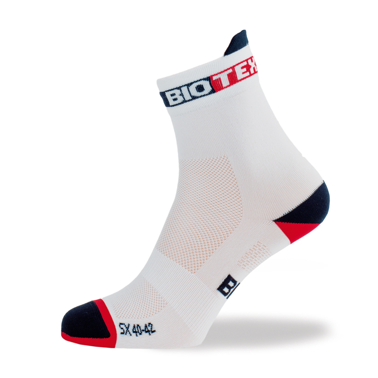 
                BIOTEX Cyklistické ponožky klasické - NET - biela 37-39
            