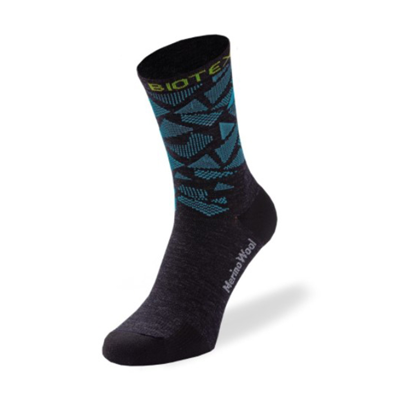 E-shop BIOTEX Cyklistické ponožky klasické - MERINO - čierna/svetlo modrá 46-48
