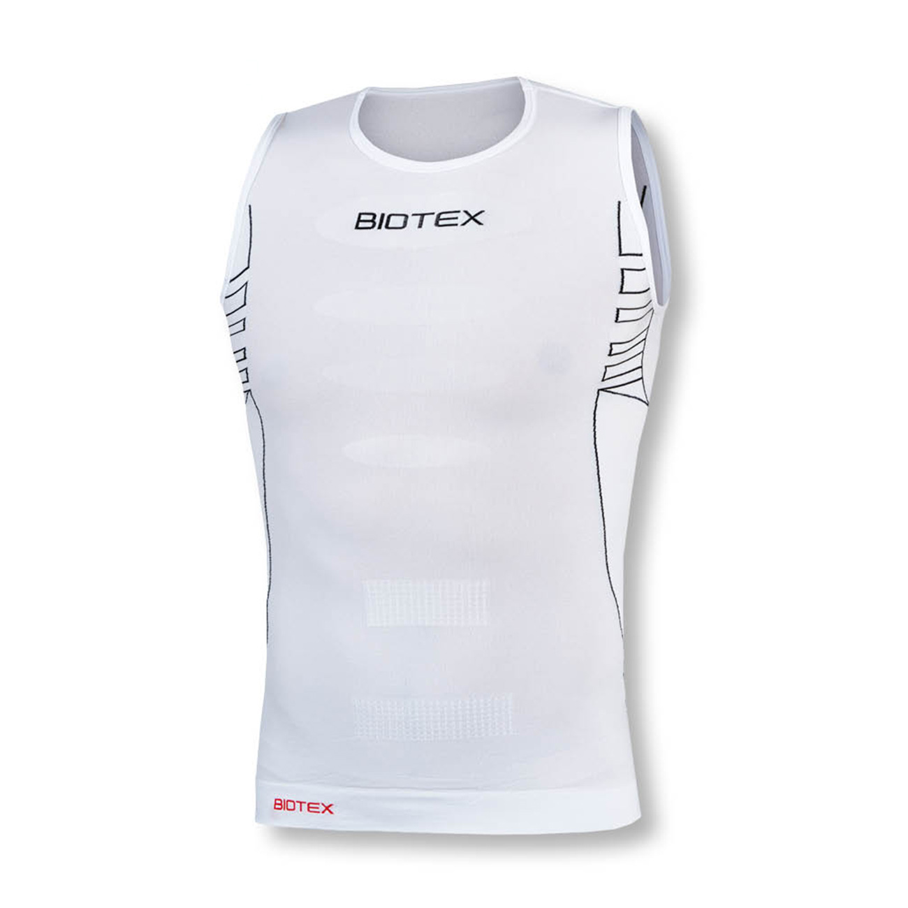 
                BIOTEX Cyklistické tričko bez rukávov - SEAMLESS - biela XS-S
            