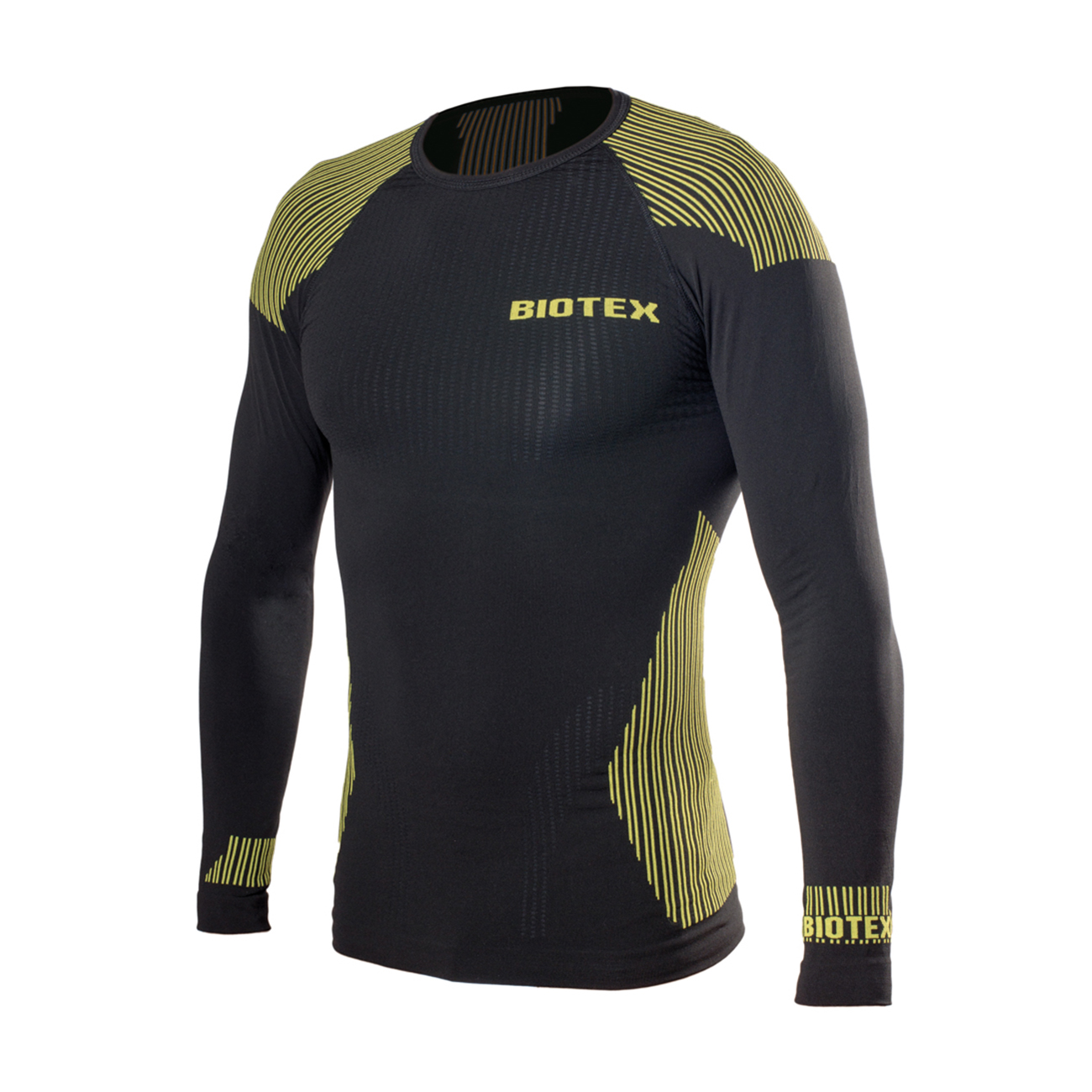 BIOTEX Cyklistické tričko s dlhým rukávom - 3D - žltá/čierna XS-S