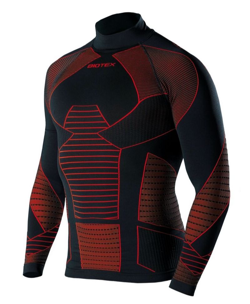 BIOTEX Cyklistické tričko s dlhým rukávom - ICEBREAK - čierna/červená XS-S