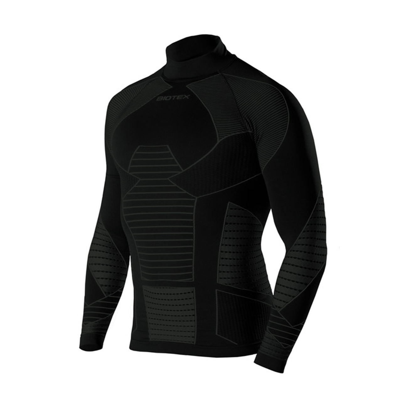 BIOTEX Cyklistické tričko s dlhým rukávom - ICEBREAK - čierna/šedá