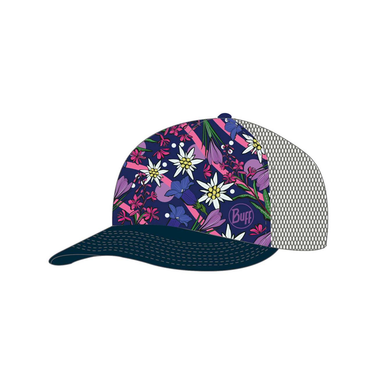 
                BUFF Cyklistická čiapka - TRUCKER FLOWERS - ružová/modrá/fialová L-XL
            