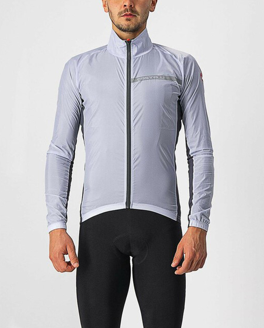 
                CASTELLI Cyklistická vetruodolná bunda - SQUADRA STRECH - šedá 2XL
            