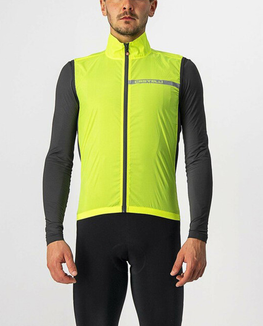 
                CASTELLI Cyklistická vesta - SQUADRA STRECH - žltá 2XL
            