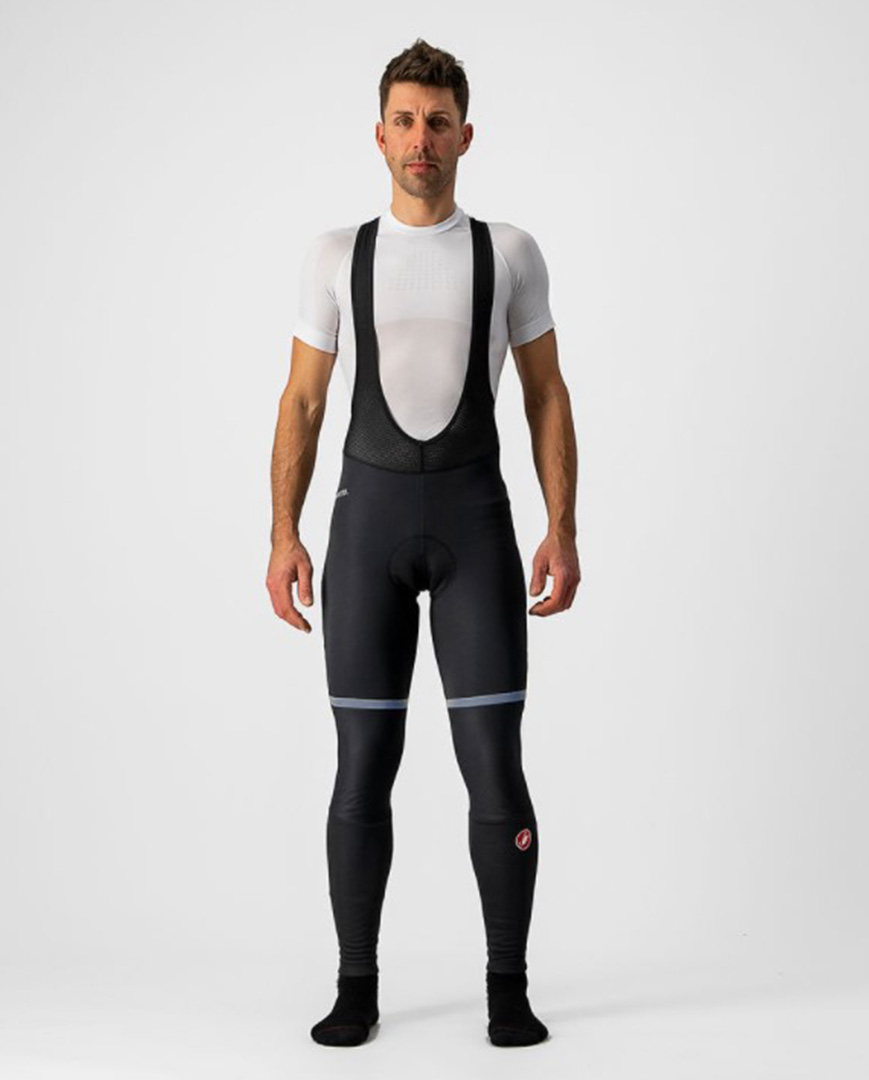
                CASTELLI Cyklistické nohavice dlhé s trakmi - POLARE 3 WINTER - čierna XL
            