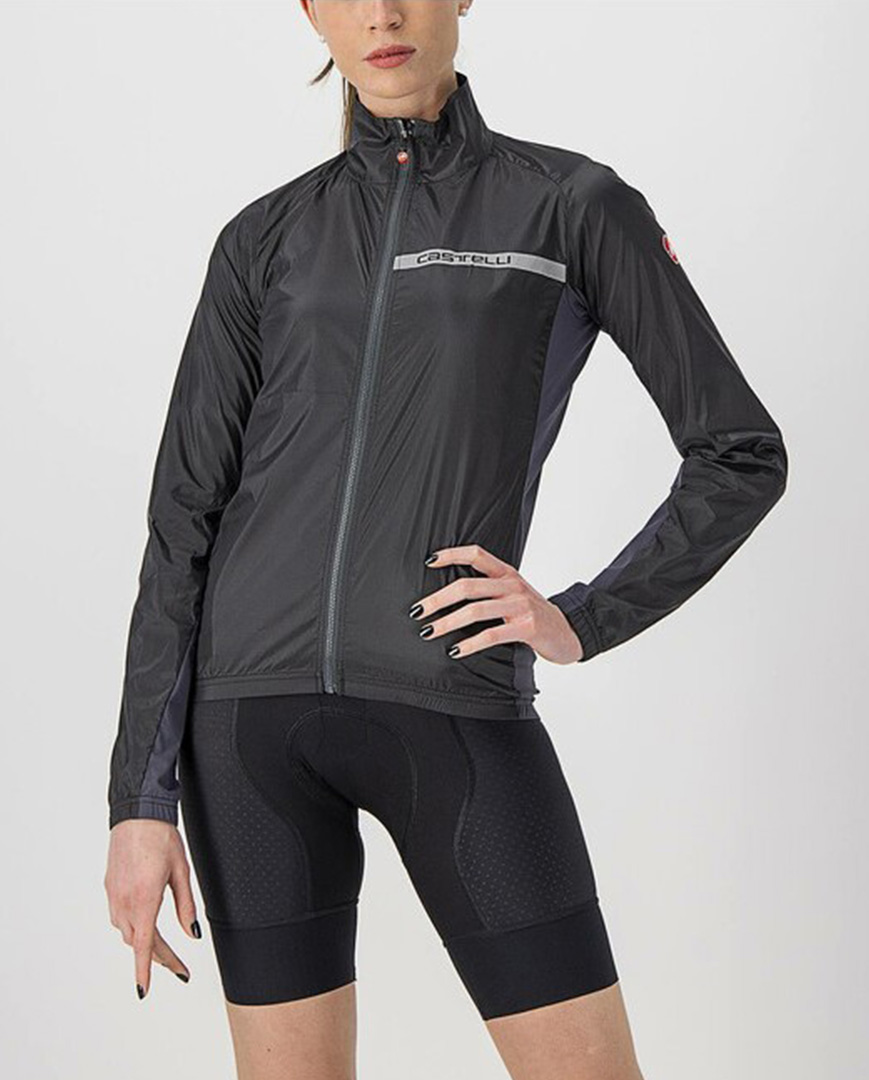 E-shop CASTELLI Cyklistická vetruodolná bunda - SQUADRA STRECH LADY - čierna XL
