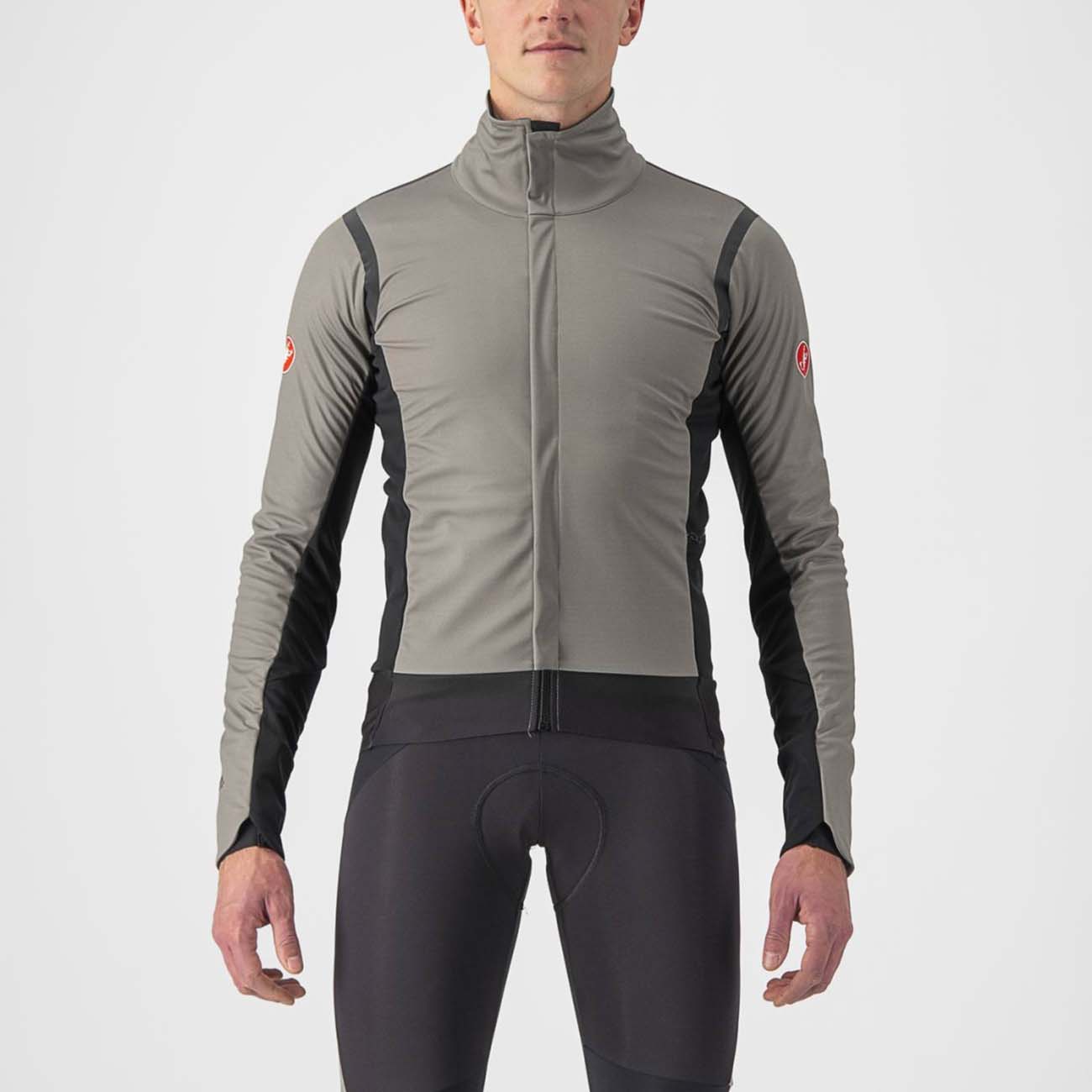 
                CASTELLI Cyklistická zateplená bunda - ALPHA RoS 2 - šedá/čierna
            