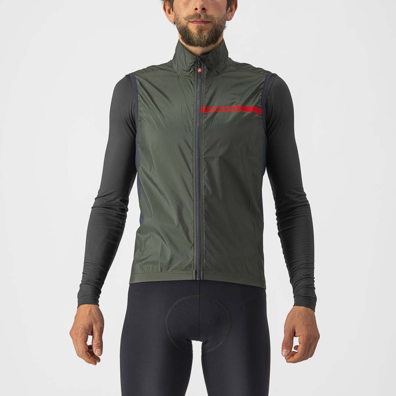 
                CASTELLI Cyklistická vesta - SQUADRA STRECH - zelená 2XL
            