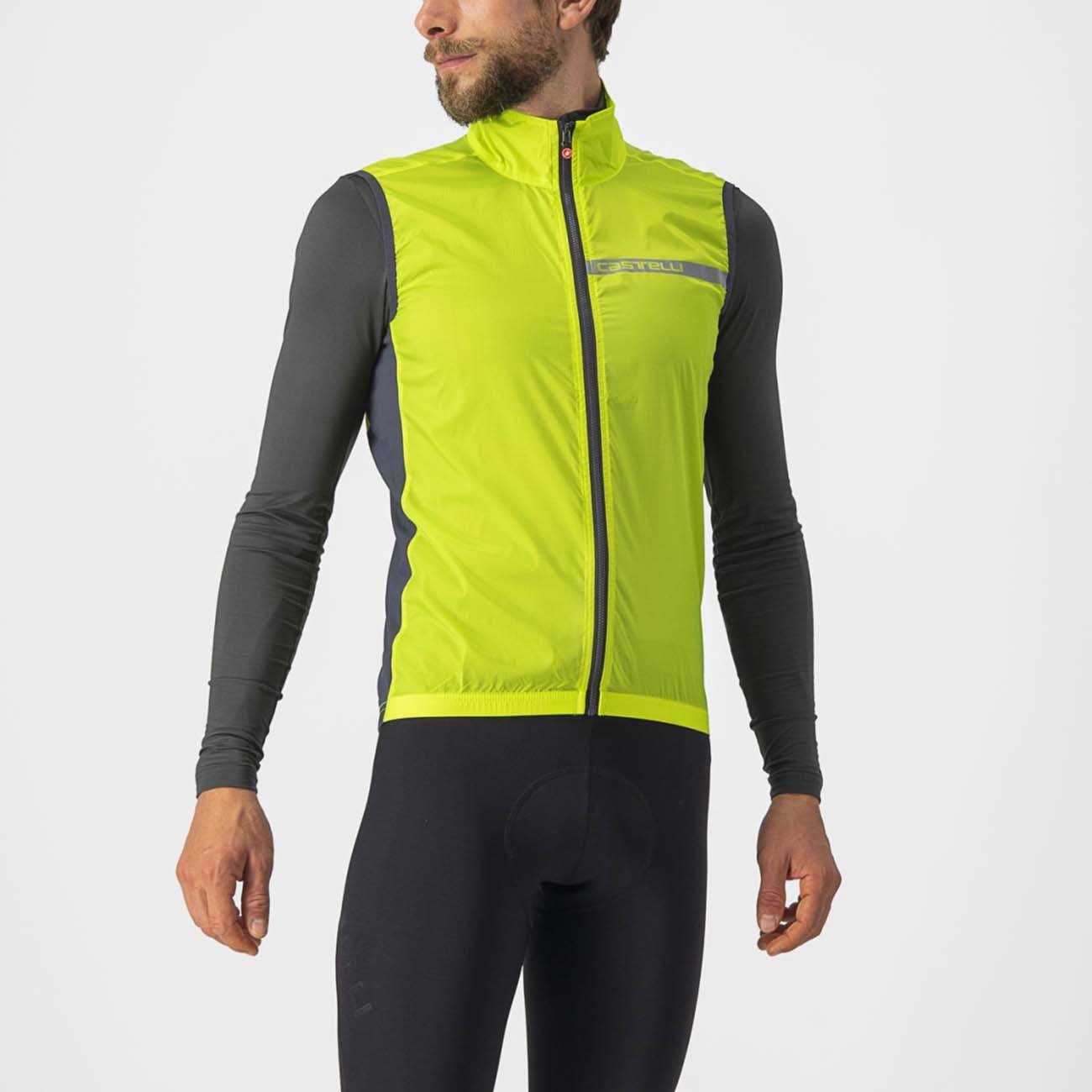 
                CASTELLI Cyklistická vesta - SQUADRA STRECH - žltá 2XL
            