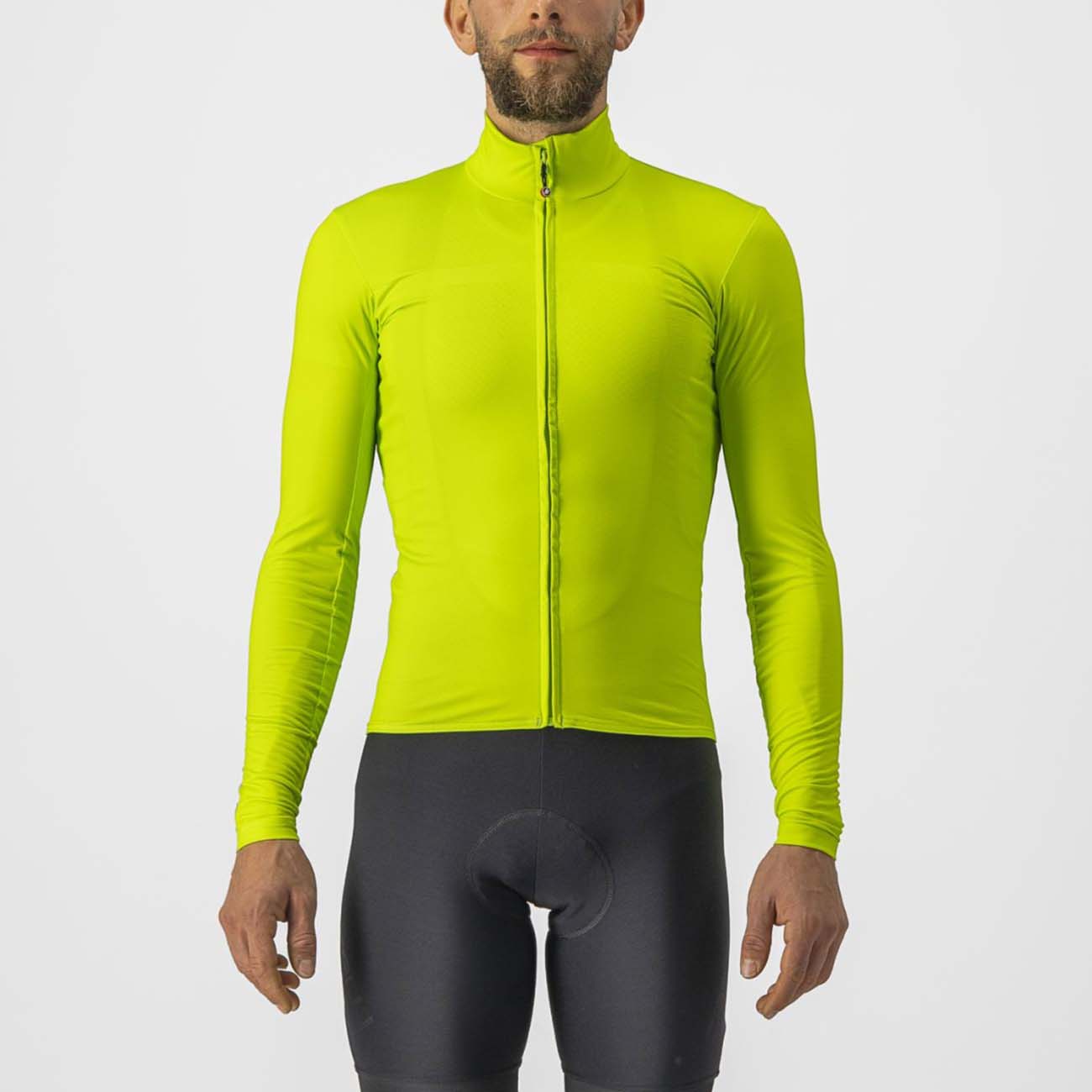 
                CASTELLI Cyklistický dres s dlhým rukávom zimný - PRO THERMAL - antracitová/žltá 3XL
            