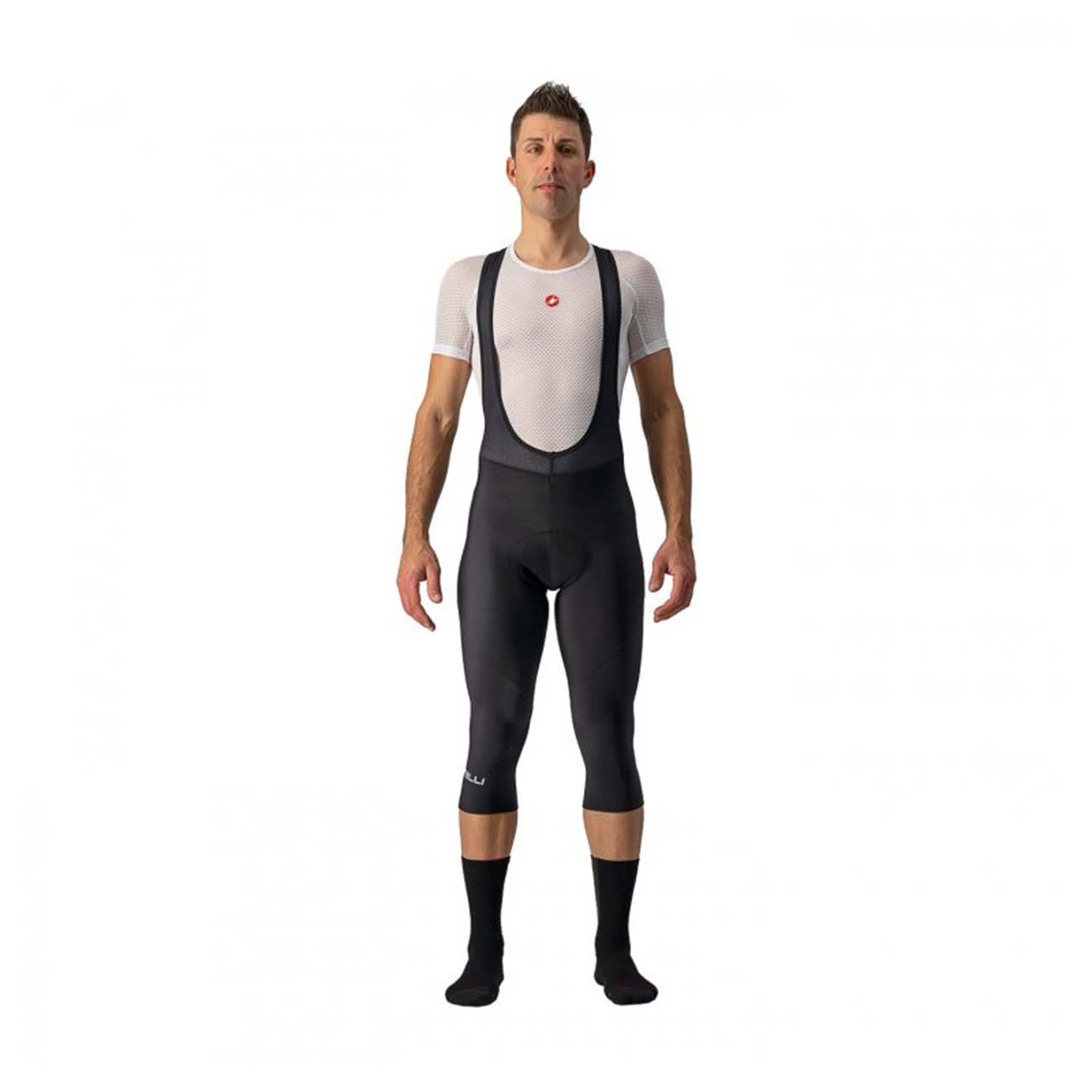 CASTELLI Cyklistické nohavice krátke s trakmi - 3/4 ENTRATA THERMAL - čierna 3XL