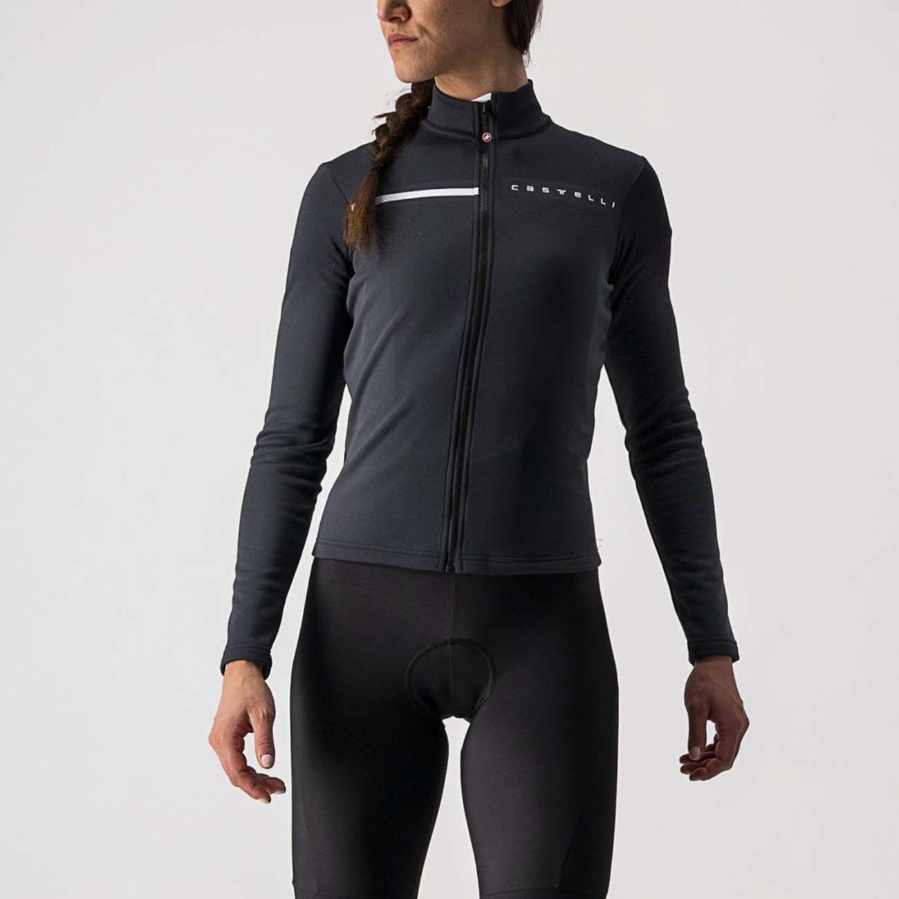 CASTELLI Cyklistický dres s dlhým rukávom zimný - SINERGIA 2 LADY WNT - antracitová