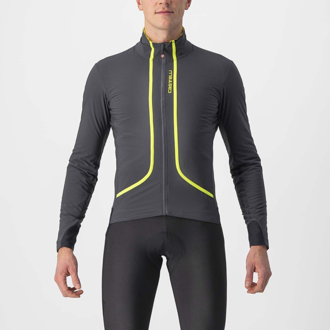 
                CASTELLI Cyklistická zateplená bunda - FLIGHT AIR - antracitová 3XL
            