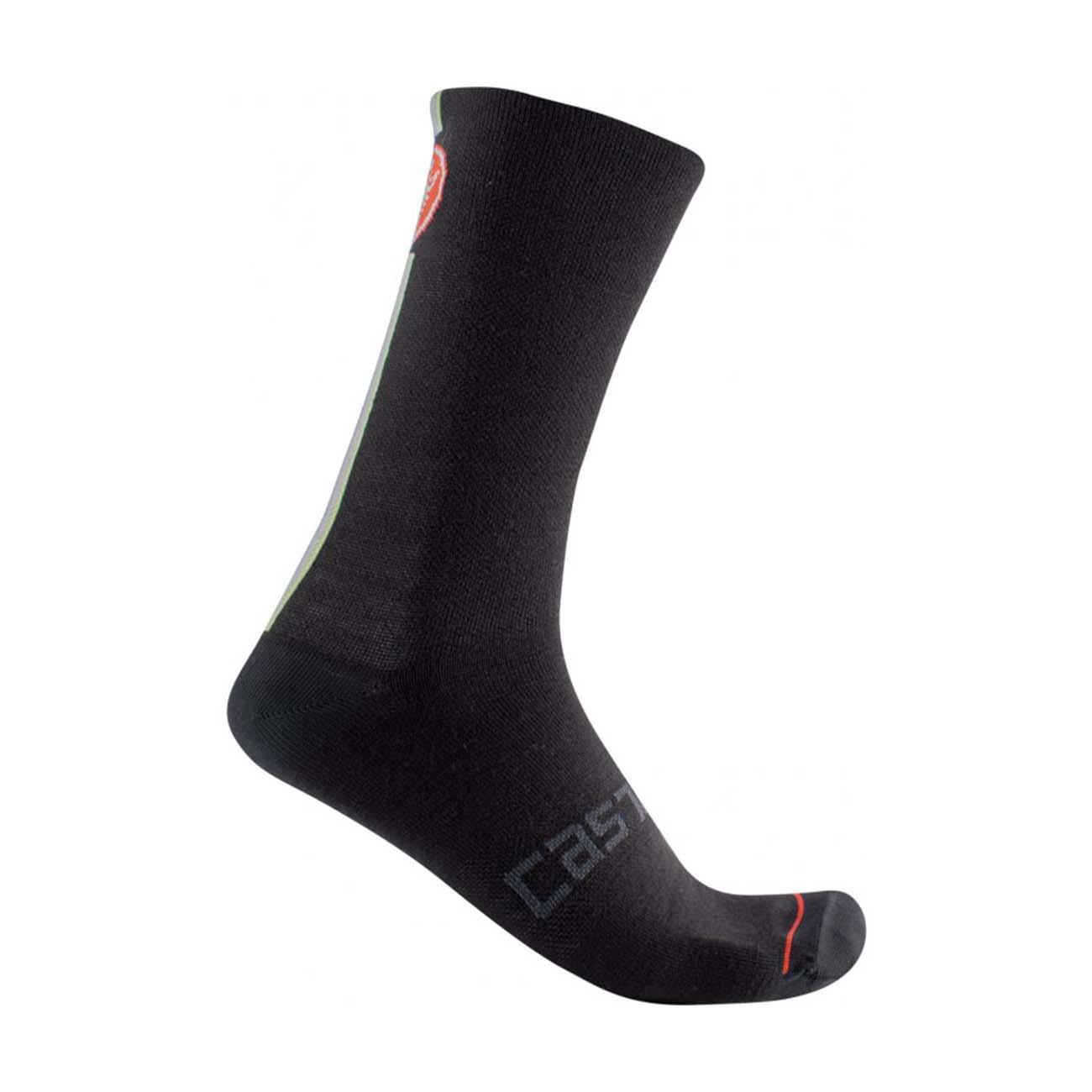 
                CASTELLI Cyklistické ponožky klasické - RACING STRIPE - čierna 2XL
            