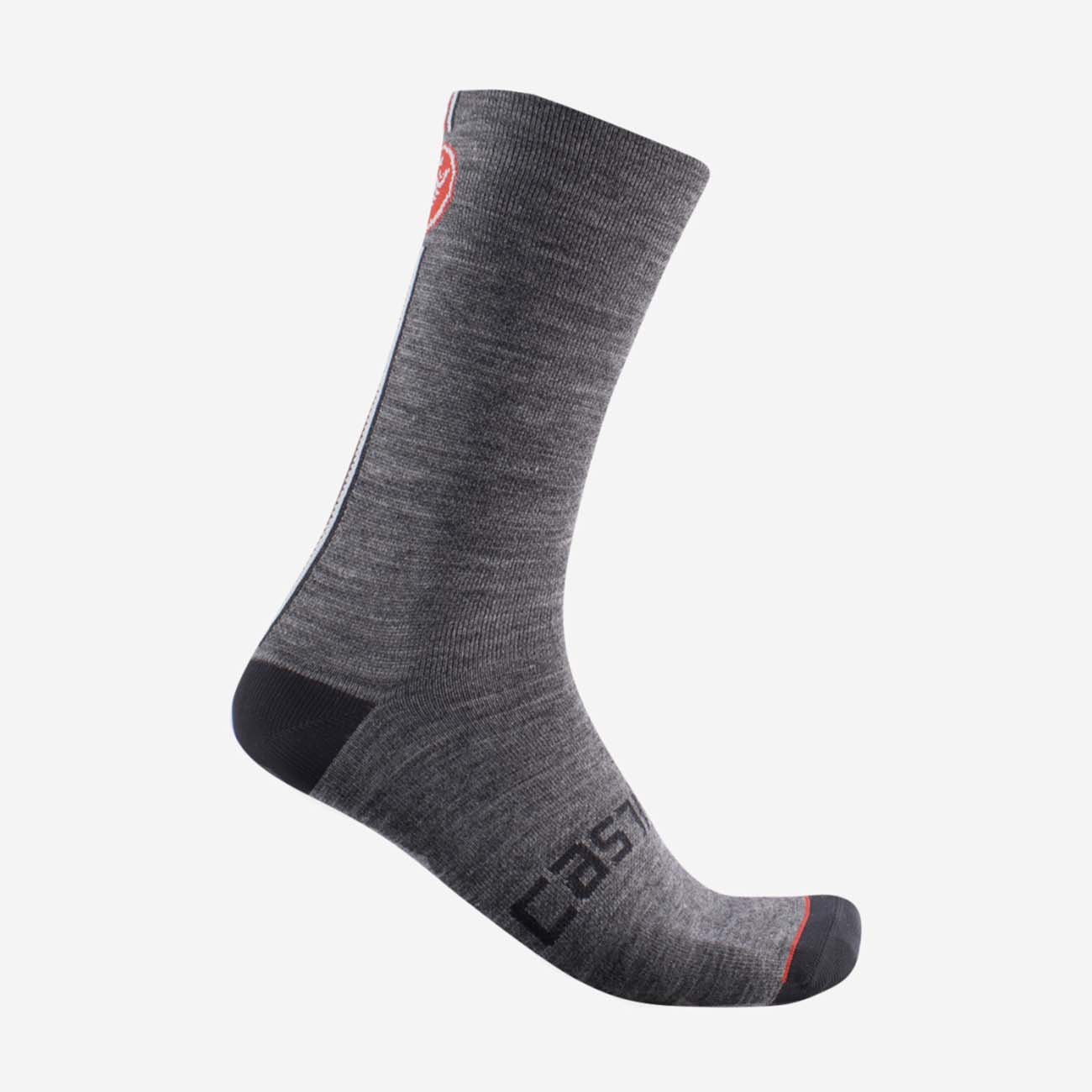 
                CASTELLI Cyklistické ponožky klasické - RACING STRIPE  - šedá 2XL
            