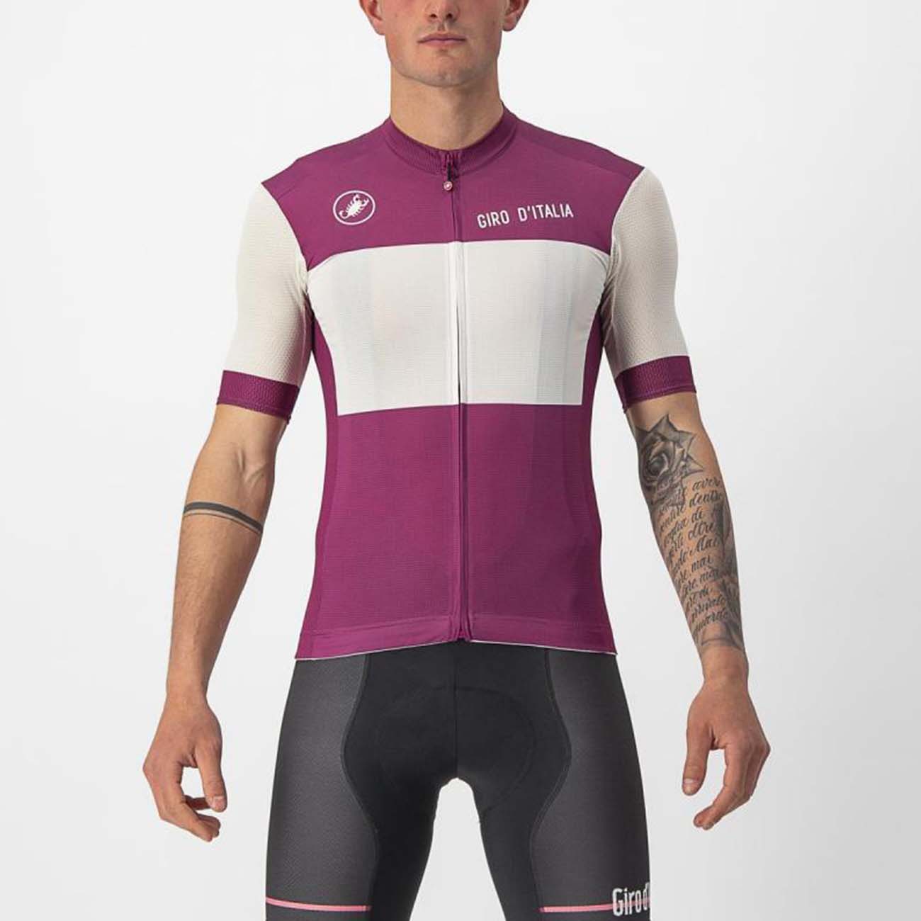 
                CASTELLI Cyklistický dres s krátkym rukávom - GIRO D\'ITALIA 2024 - bordová/biela/fialová 2XL
            
