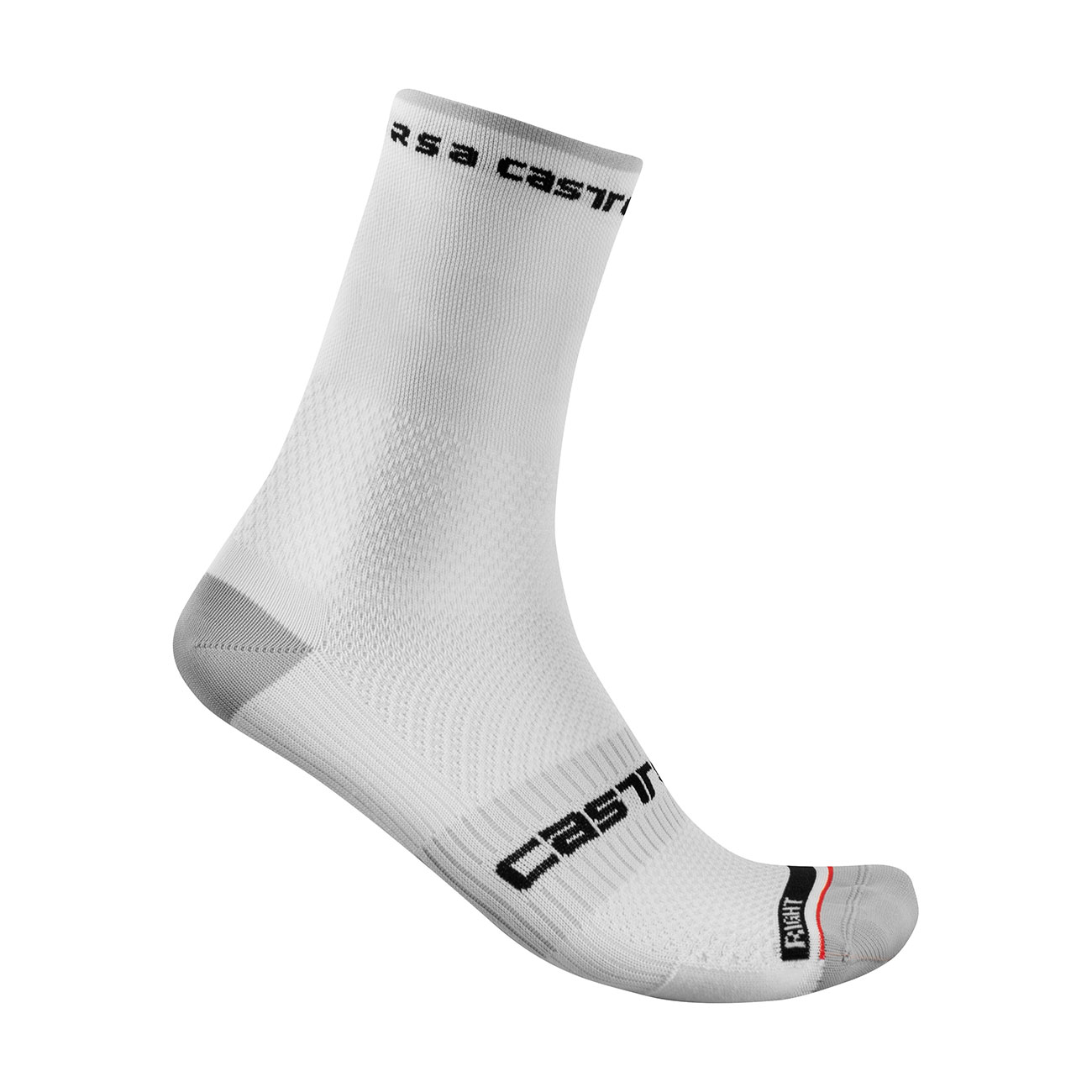 
                CASTELLI Cyklistické ponožky klasické - ROSSO CORSA PRO 15 - biela S-M
            