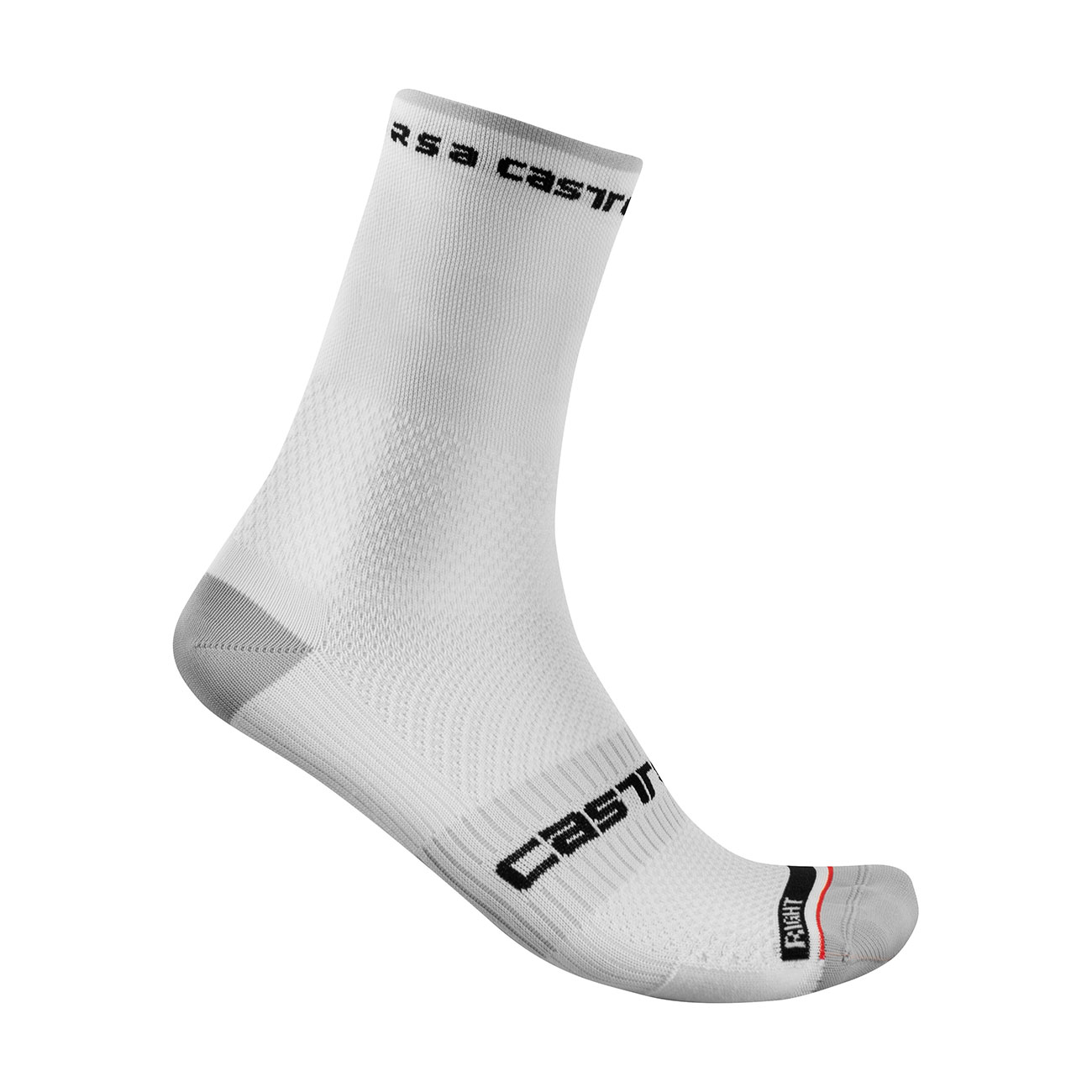 CASTELLI Cyklistické ponožky klasické - ROSSO CORSA PRO 15 - biela