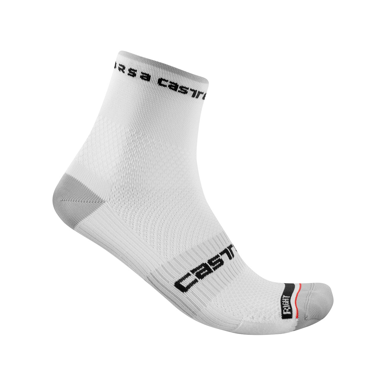 
                CASTELLI Cyklistické ponožky klasické - ROSSO CORSA PRO 9 - biela
            