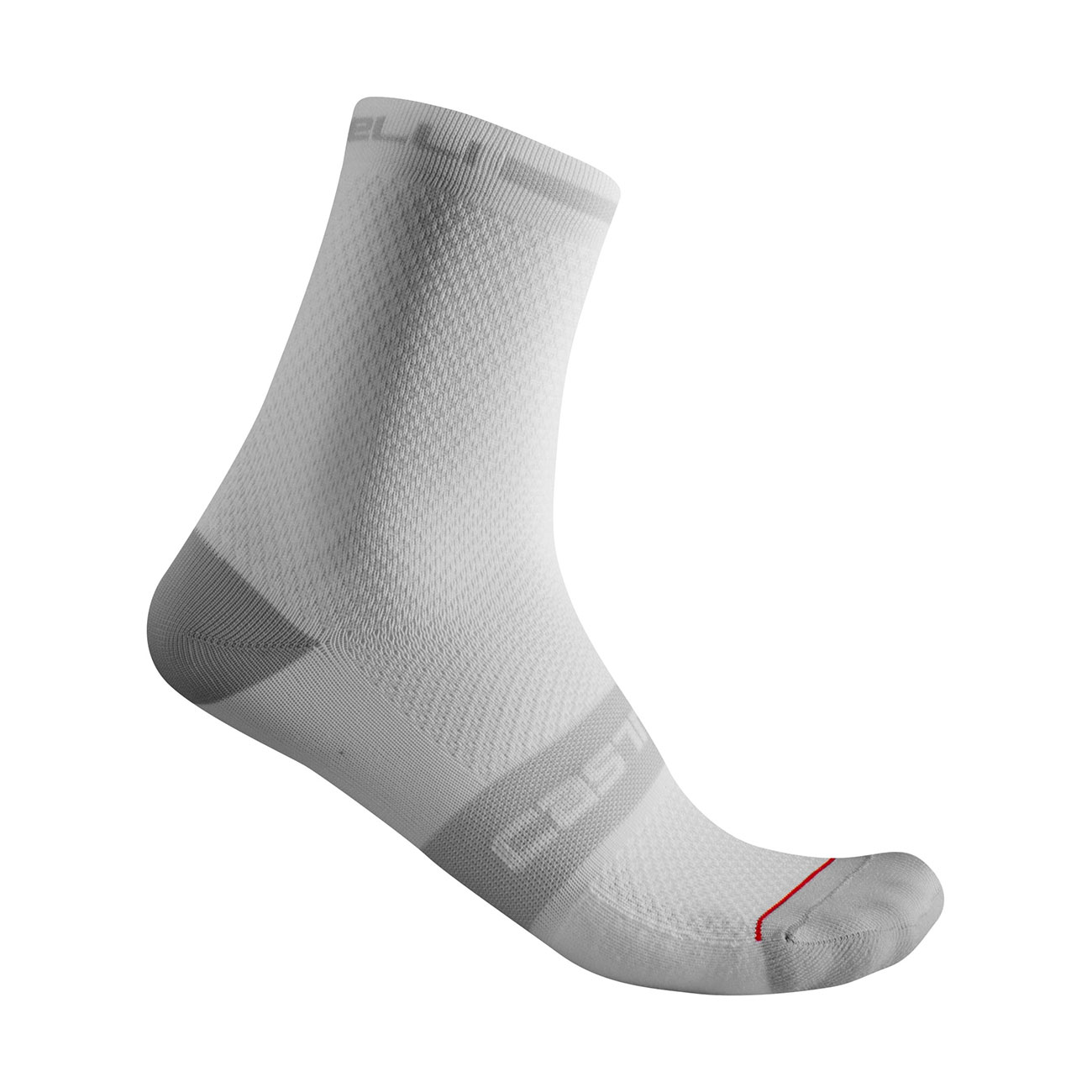
                CASTELLI Cyklistické ponožky klasické - SUPERLEGGERA T 12 - biela/šedá S-M
            