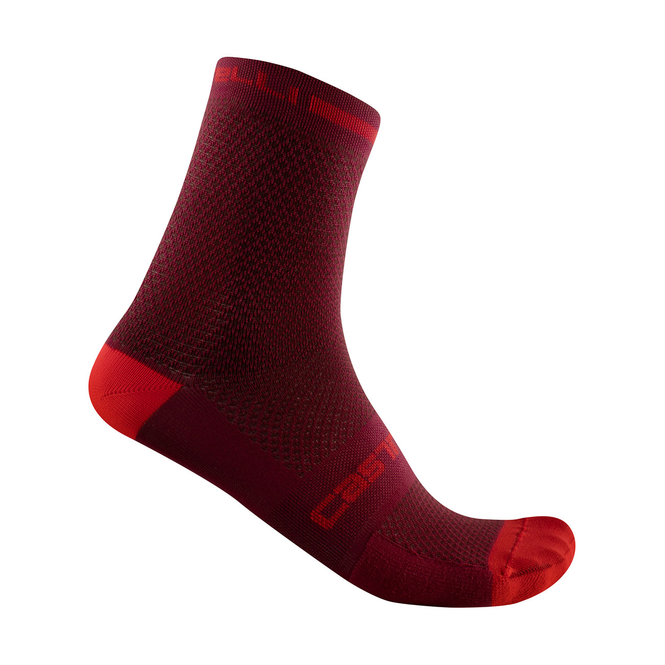 
                CASTELLI Cyklistické ponožky klasické - SUPERLEGGERA T 12 - bordová 2XL
            