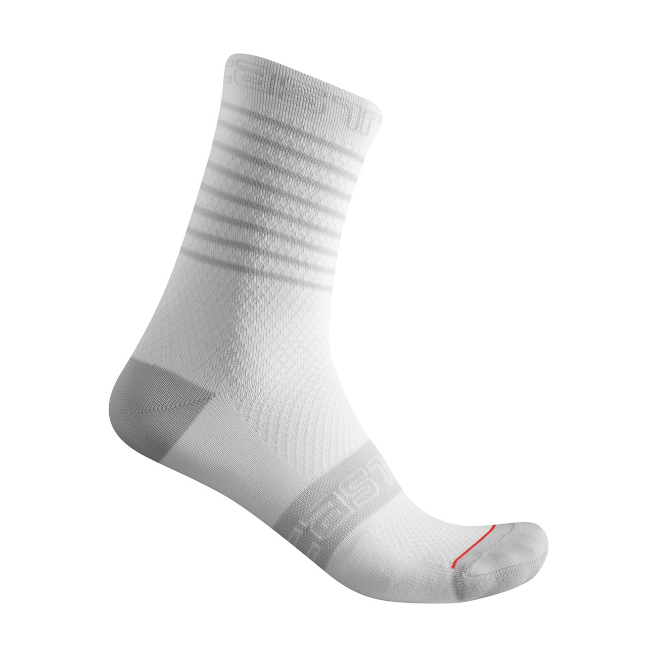 
                CASTELLI Cyklistické ponožky klasické - SUPERLEGGERA 12 LADY - biela/šedá
            