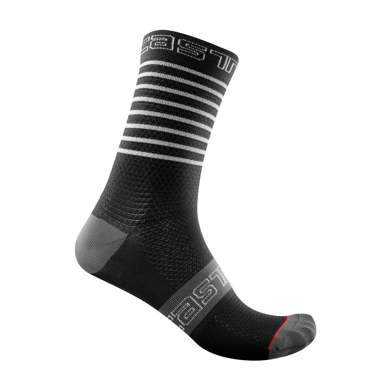 
                CASTELLI Cyklistické ponožky klasické - SUPERLEGGERA 12 LADY - biela/čierna/šedá
            