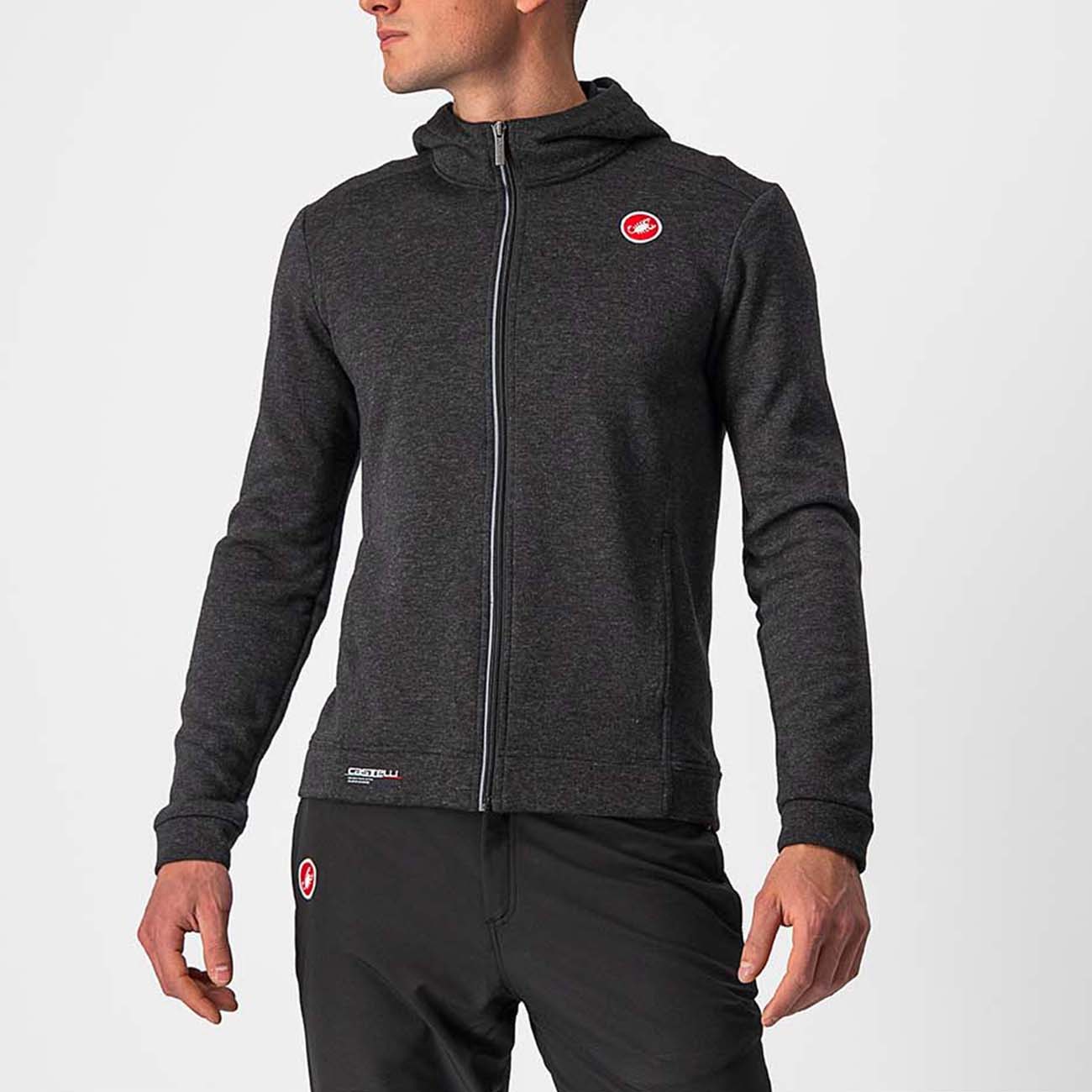 
                CASTELLI Cyklistická mikina - MILANO FZ FLEECE - čierna
            