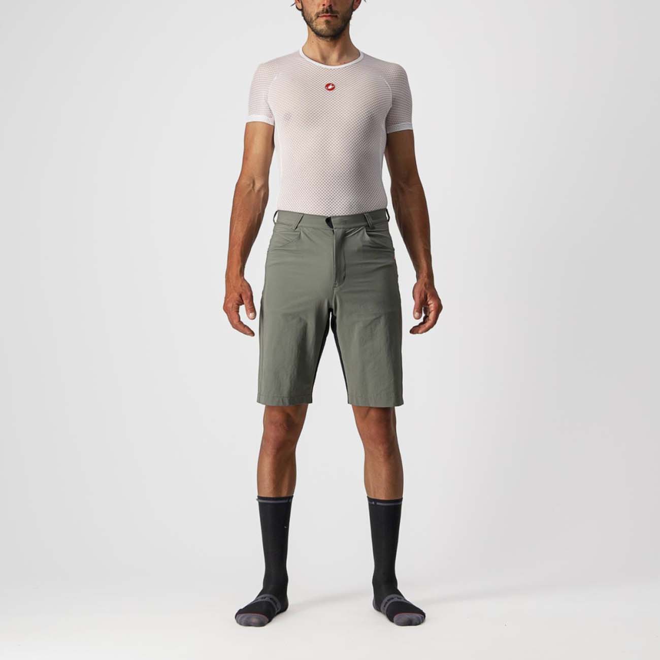 CASTELLI Cyklistické nohavice krátke bez trakov - UNLIMITED BAGGY - šedá