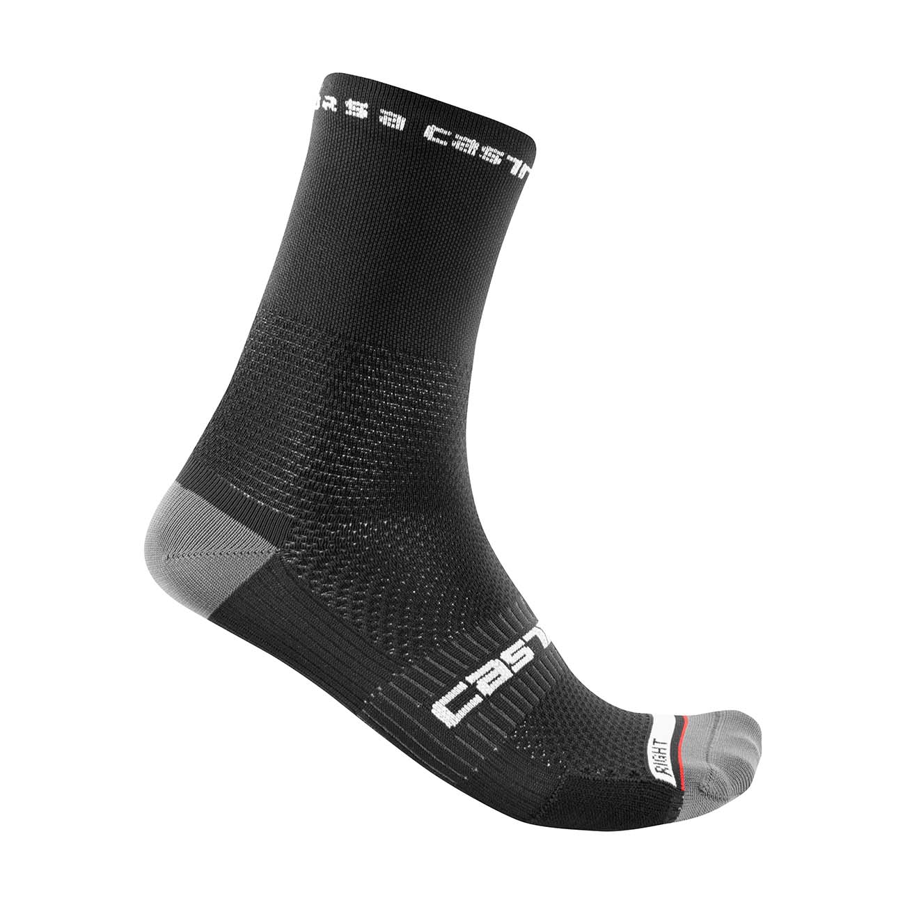 CASTELLI Cyklistické ponožky klasické - ROSSO CORSA PRO 15 - čierna