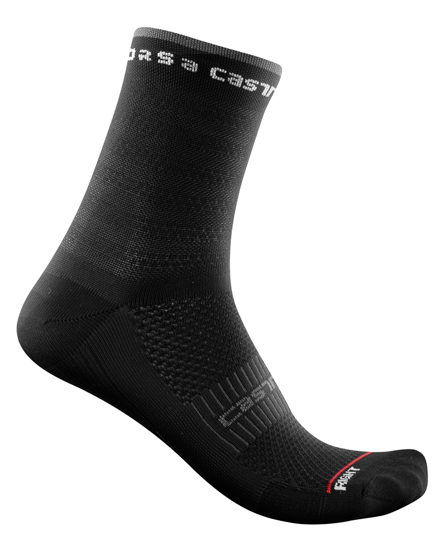 CASTELLI Cyklistické ponožky klasické - ROSSO CORSA 11 LADY - čierna