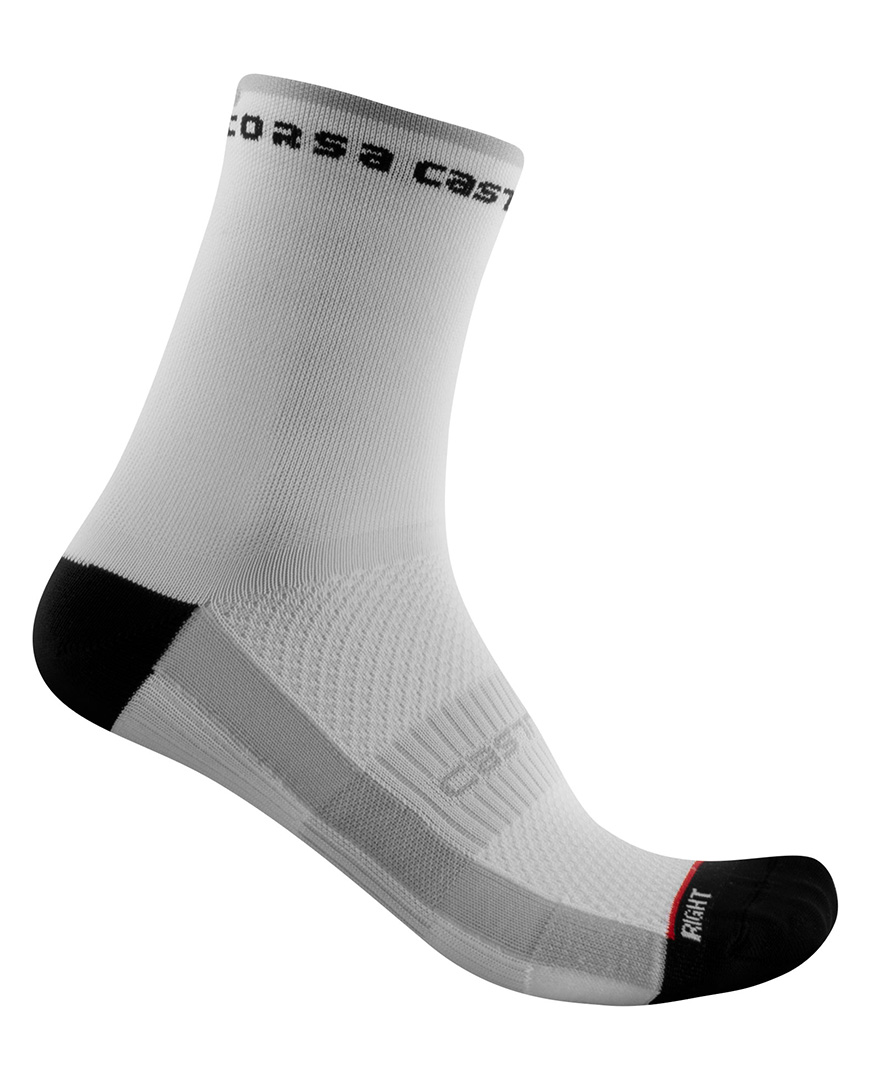 CASTELLI Cyklistické ponožky klasické - ROSSO CORSA 11 LADY - čierna/biela