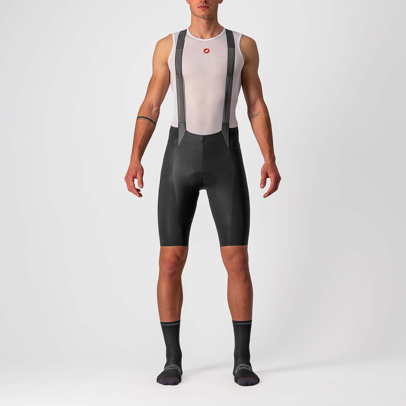 
                CASTELLI Cyklistické nohavice krátke s trakmi - FREE AERO RC - čierna XL
            