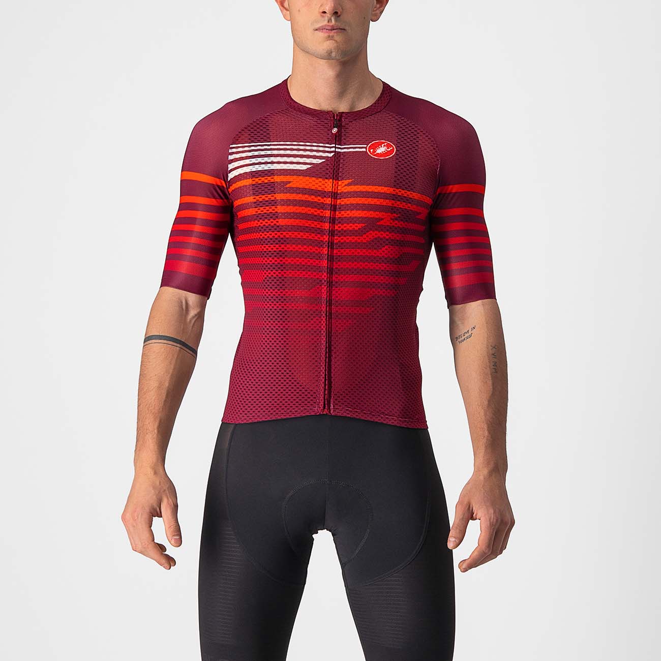 CASTELLI Cyklistický dres s krátkym rukávom - CLIMBER'S 3.0 - červená/bordová