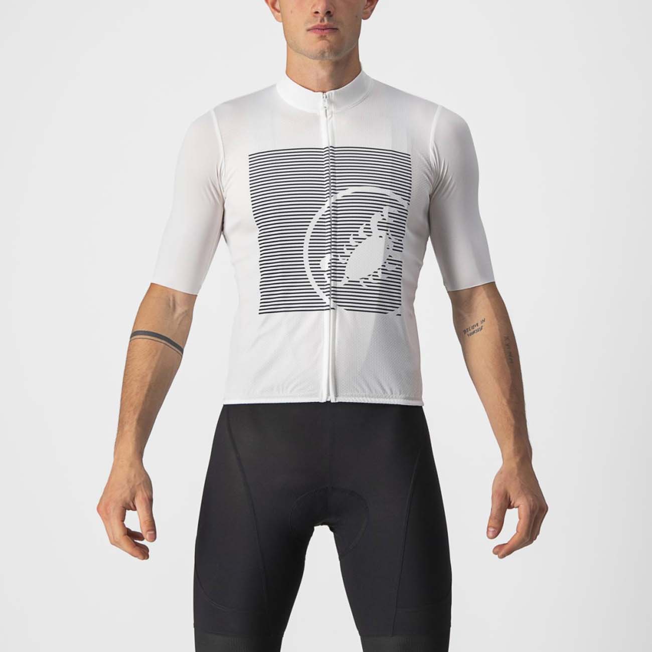 
                CASTELLI Cyklistický dres s krátkym rukávom - BAGARRE - biela/ivory/modrá 3XL
            