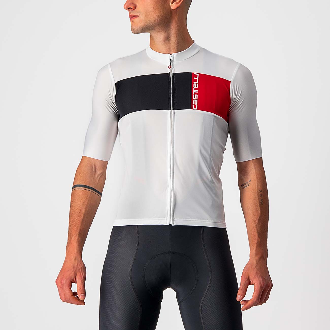 CASTELLI Cyklistický dres s krátkym rukávom - PROLOGO VII - čierna/šedá/béžová